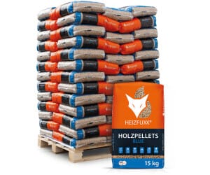 Heizfuxx Holzpellets BLUE – Palette mit 65 Säcken à 15 kg – Effiziente und Saubere Wärme